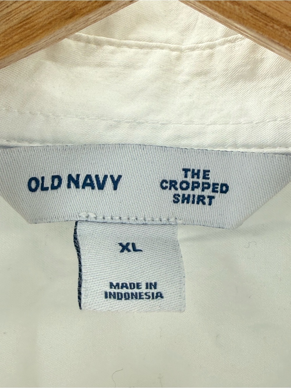 NWT Old Navy Cropped Boxy White Ruffle Button Down Office Meanswear Shirt XL - Picture 9 of 12